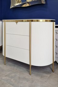 Comoda Bianca alb/auriu L120 cm