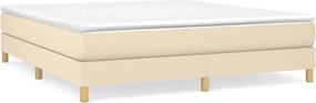 vidaXL Pat continental cu saltea, crem, 180x200 cm, textil