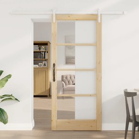 vidaXL Ușă glisantă ORKDAL Maro 86 x 198.5 cm Lemn masiv de pin