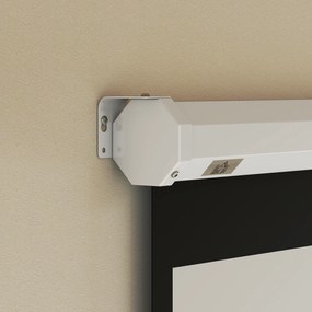 HOMCOM Ecran de Proiecție TV și Proiector de Cinema 4k, Fixare pe Perete sau Tavan, 149x149 cm, Alb | Aosom Romania