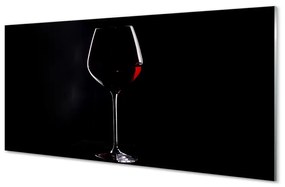 Panouri de sticlă fundal negru cu un pahar de vin