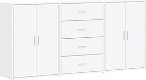 vidaXL Dulapuri, 3 buc., alb, 60x31x84 cm, lemn prelucrat