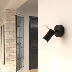 Spot de perete PRESTON 1xGU10/40W/230V negru/auriu