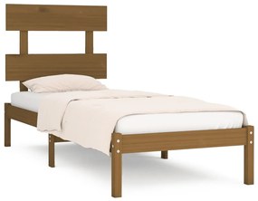 3104641 vidaXL Cadru de pat single, maro miere, 90x190 cm, lemn masiv