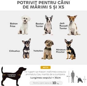 PawHut Cărucior Pliabil pentru Câini cu Acoperiș Reglabil, Geantă și 2 Lese, 82x47x97 cm, Gri | Aosom Romania