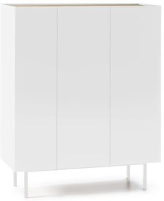 Comodă albă înaltă cu aspect de lemn de stejar 95x120 cm Arista – Teulat