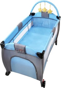 Pat de călătorie cu masă pentru schimbat, albastru / gri