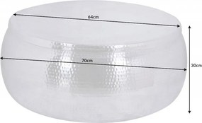 Masuta auxiliara design unicat Orient Storage 70cm, argintiu