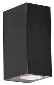 Lampa de perete exterioara moderna din plastic negru cu 2 lumini - Baleno