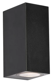 Lampa de perete exterioara moderna din plastic negru cu 2 lumini - Baleno