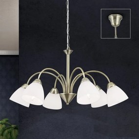 Candelabru, Lustra suspendata cu 6 brate Susan, alama antic