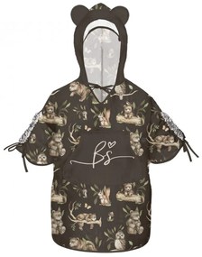 Pelerina de Ploaie pentru Copii, Poncho pentru ploaie 1,5-8 ani ,   Happy Bear dark