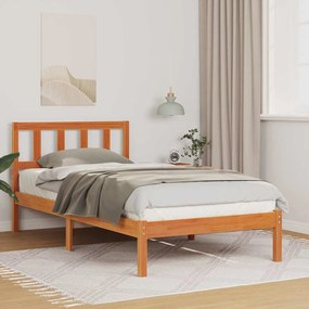 vidaXL Cadru de pat Maro ceruit 90 x 190 cm Lemn de brad solid