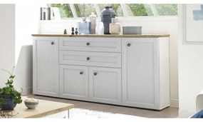 COMODA FIRENZE, 187X45X97 CM, 4 USI, 2 SERTARE, CULOARE ALB, MDF