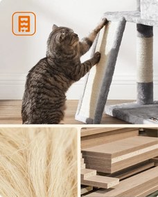 Turn de zgariat pentru pisici TIGER, gri deschis