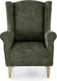 Fotoliu HERMES, stofa verde olive - Markos 14/12, 80x80x110 cm