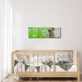 Tablou cu păpădie (cu ceas) (90x30 cm)