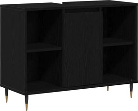 vidaXL Dulap de Baie cu raft Negru 80 x 33 x 60 cm Lemn compozit