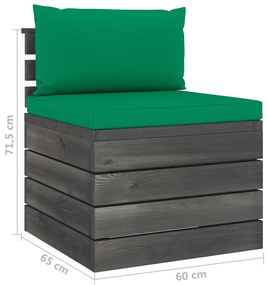 Set mobilier gradina paleti cu perne 7 piese lemn masiv de pin Verde, 7