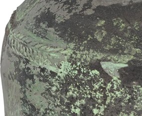 Vas decorativ amforă din teracotă, verde vintage, piesă unicat vintage, 65 x 65 x 72 cm, „Creta"