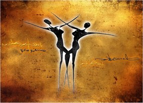 Tablou perechii dansând pictate (70x50 cm)