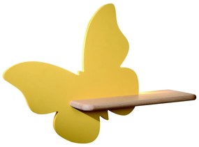 Aplică LED cu raft pentru copii BUTTERFLY LED/5W/230V galben/lemn