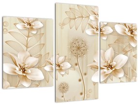 Tablou - Compoziție flori aurii (90x60 cm)