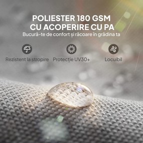 Outsunny 2 Bucăți Husă de Schimb pentru Pergolă, Protecție UV, Ușor de Montat, pentru Pergolă 3x3 m, Gri | Aosom Romania