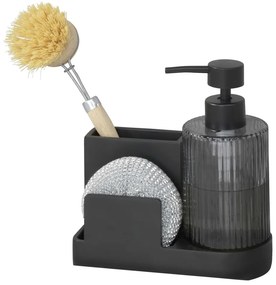 Suport pentru accesorii de spălat negru din polirășină Pina – Wenko