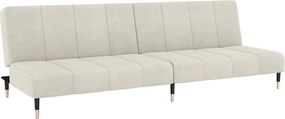 vidaXL Canapea extensibilă cu 2 locuri, crem, catifea