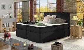 Pat boxspring tapitat, cu spatiu pentru depozitare, 160X200 cm, Divalo, Eltap (Culoare: Maro inchis texturat)