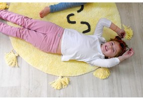 Covor pentru copii galben lavabil/țesut manual din bumbac ø100 cm You're My Sunshine – Lorena Canals