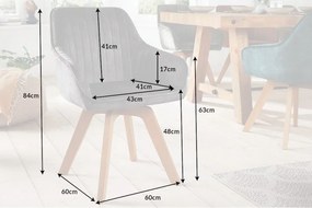 Set de 2 scaune pivotante Livorno catifea gri