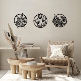 Accesoriu decorativ de perete metalic Flowers - 274 S
