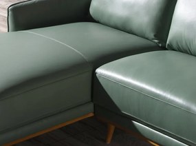 Coltar LUX design italian cu sezlong stanga Cowhide verde