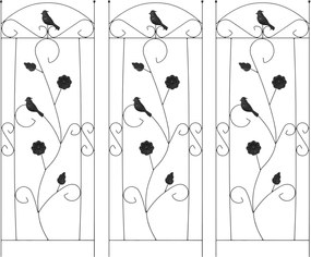 vidaXL Gard de Grădină 3 pcs Negru 110 x 40 cm Oțel