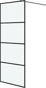 vidaXL Perete cabină duș walk-in negru 80x195 cm sticlă ESG mată
