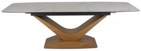 Masa extensibila Dolce Ceramic alba Statuario Venato/stejar L180-240xl95 cm