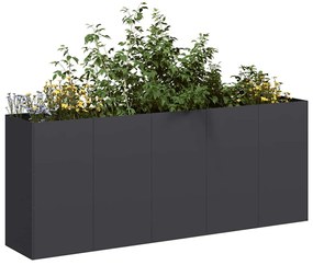 vidaXL Jardinier negru 200x40x80 cm Oțel laminat la rece