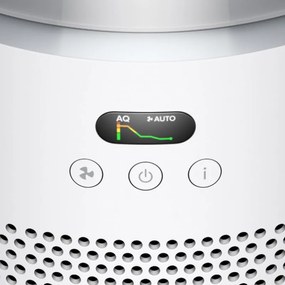 Purificator de aer Dyson HJ10 HushJet™ Purifier Compact 491355-01, 18 m², 10 viteze, Hyperdymium™, HEPA, Comenzi vocale, Oscilatie, Alb/Gri