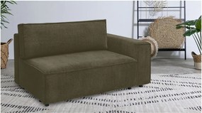 Modul pentru canapea verde deschis cu tapițerie din catifea reiată (cu colț pe partea dreaptă) Nihad modular – Bobochic Paris