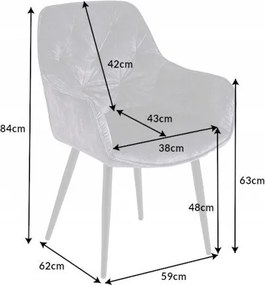 Set 2 scaune moderne Milano catifea gri