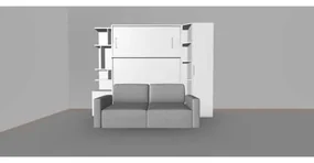 Set pat rabatabil dublu 160X200 cu canapea 2 locuri, biblioteca Royal (50 cm), biblioteca Royal cross(24 cm) si dulap Royal (50 cm) - ROYAL XL 160 COMBI (160X200)