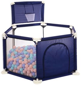 Tarc copii cu 50 de bile colorate, Loc de joaca, Albastru, Interior - Exterior
