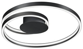 Plafonieră neagră LED cu control vocal/cu control prin aplicații mobile cu abajur din metal Ciola – CINQUE
