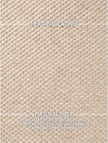 Covor bej țesut manual rotund din lână ø 160 cm Lyon Beans – Elle Decoration