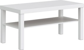 HOMCOM Măsuță de living dreptunghiulară cu poliță mare, 90 x 45 x 44,5 cm, alb | Aosom Romania