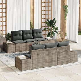 vidaXL Set Canapea Grădină 7 pcs Gri 55 x 55 x 37 cm