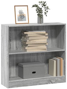 vidaXL Bibliotecă, gri sonoma, 80x24x76 cm, lemn prelucrat