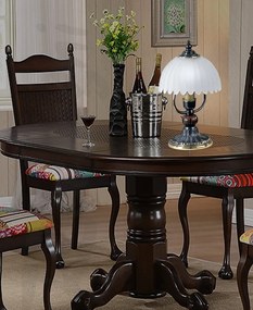 Veioza, Lampa de masa design italian din alama cu lemn 3610